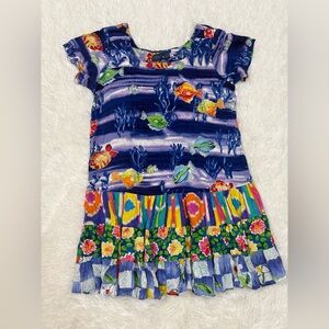 Jams World Vibrant Fish and Floral Kids Dress